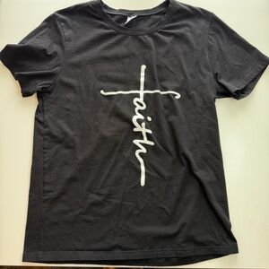 Women's Black Faith Script Tee